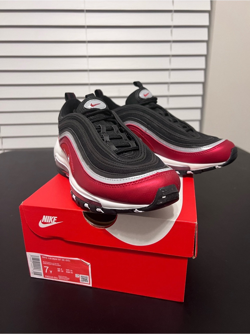 Nike Youth boys Air Max 97 - Black/Red/Silver